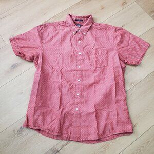 1888 Saddlebred Button Down Shirt Mens Size XL Tailored Fit Red Short Sleeve